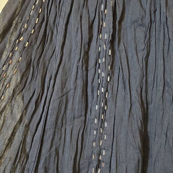 Fashion Fuse Black Gauze Midi Skirt OS Asymetric Festival Artisan Hippie NWT - Picture 6 of 9